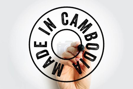 Made in Cambodia text emblem stamp, concept background
