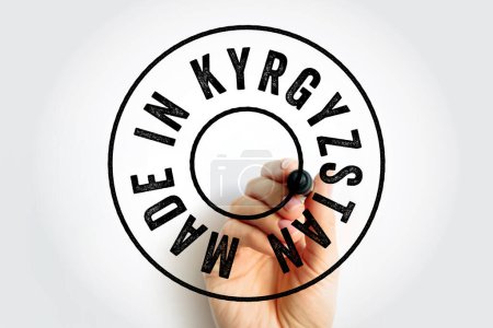 Made in Kyrgyzstan text emblem stamp, concept background