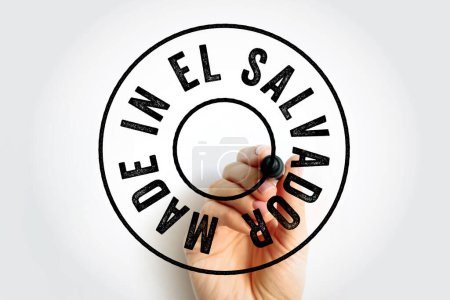 Hergestellt in El Salvador Text Emblem Stempel, Konzept Hintergrund