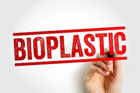 Bioplástico: material biodegradable procedente de fuentes renovables, concepto de texto para presentaciones e informes