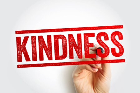 La gentillesse - la qualité d'être amical, généreux et attentionné, timbre de concept de texte