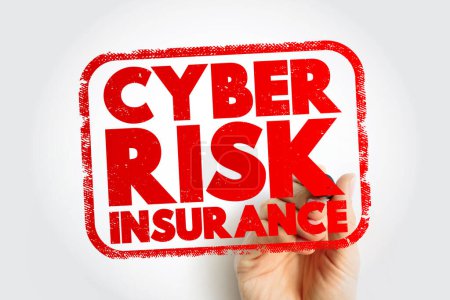 Sello de texto de Cyber Risk Insurance, fondo conceptual