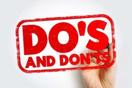Do's And Don'ts text stamp, concept background