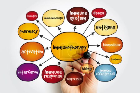 Carte mentale d'immunothérapie, concept pour les présentations et les rapports