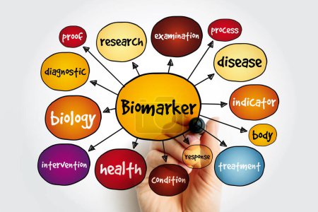 Mapa mental de biomarcadores, concepto para presentaciones e informes
