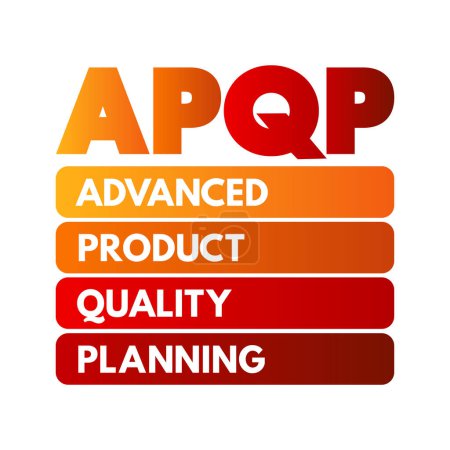 Illustration for APQP Advanced Product Quality Planning - structured process aimed at ensuring customer satisfaction with new products or processes, acronym concept for presentations and reports - Royalty Free Image