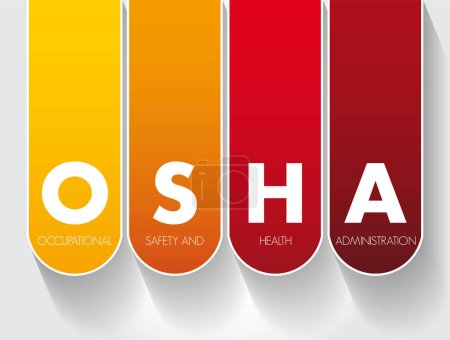 OSHA - acrónimo de Administración de Seguridad y Salud Ocupacional, concepto para presentaciones e informes