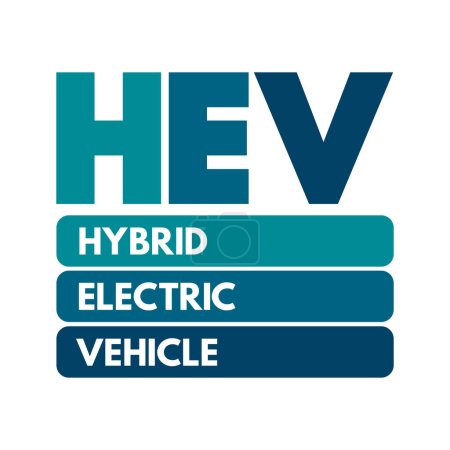 Illustration for HEV Hybrid Electric Vehicle - vehicle that combines a conventional internal combustion engine system with an electric propulsion system, acronym concept for presentations and reports - Royalty Free Image