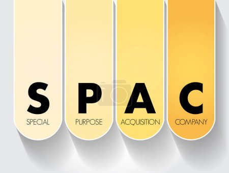 Téléchargez les illustrations : SPAC Special Purpose Acquisition Company - société écran cotée en bourse dans le but d'acquérir une société privée, concept d'acronyme pour les présentations et les rapports - en licence libre de droit