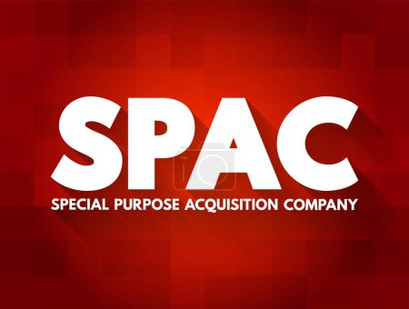 Illustration for SPAC Special Purpose Acquisition Company - shell corporation listed on a stock exchange with the purpose of acquiring a private company, acronym concept for presentations and reports - Royalty Free Image