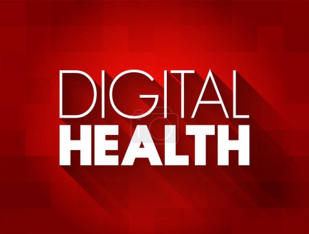 Ilustración de Salud digital: programas de atención digital, tecnologías con salud, salud, vida y sociedad para mejorar la eficiencia de la prestación de atención médica, antecedentes conceptuales de citas textuales - Imagen libre de derechos