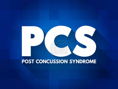 Illustration for PCS Post-concussion syndrome - set of symptoms that may continue for weeks or more after a concussion, acronym medical concept for presentations and reports - Royalty Free Image