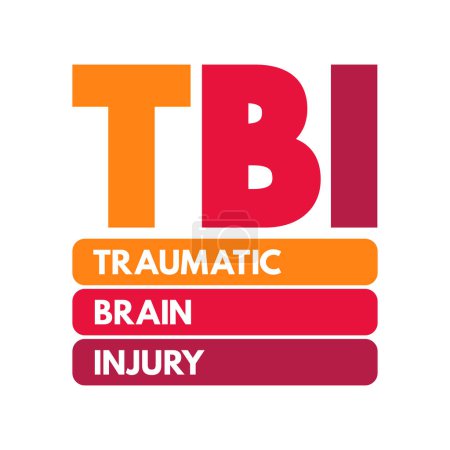 Illustration for TBI Traumatic Brain Injury - intracranial injury to the brain caused by an external force, acronym text concept for presentations and reports - Royalty Free Image