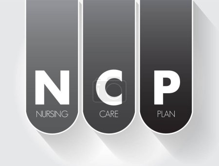 Illustration for NCP Nursing Care Plan - provides direction on the type of nursing care the individual, family, community may need, acronym text concept background - Royalty Free Image