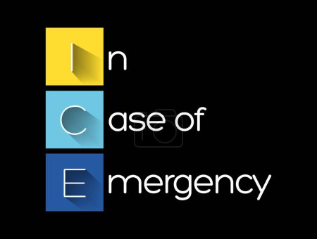 Illustration for ICE - In Case of Emergency acronym, health concept background - Royalty Free Image