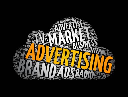 ADVERTISING word cloud collage, business concept background