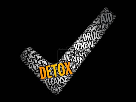 Illustration for DETOX check mark word cloud, health concept background - Royalty Free Image