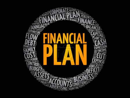 Illustration for Financial plan word cloud, business concept background - Royalty Free Image