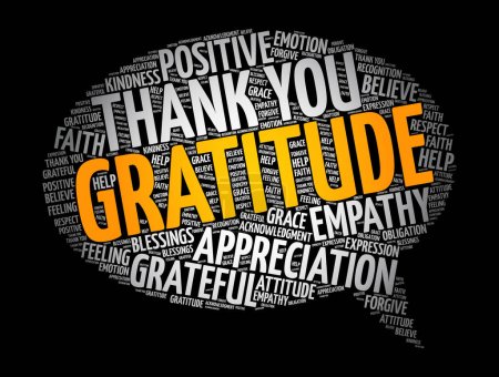 Illustration for Gratitude message bubble word cloud, concept background - Royalty Free Image