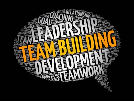 Illustration for Team building message bubble word cloud collage, business concept background - Royalty Free Image