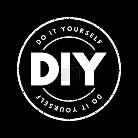 Illustration for DIY Do It Yourself - method of building, modifying, or repairing things by oneself without the direct aid of professionals, acronym text stamp concept background - Royalty Free Image