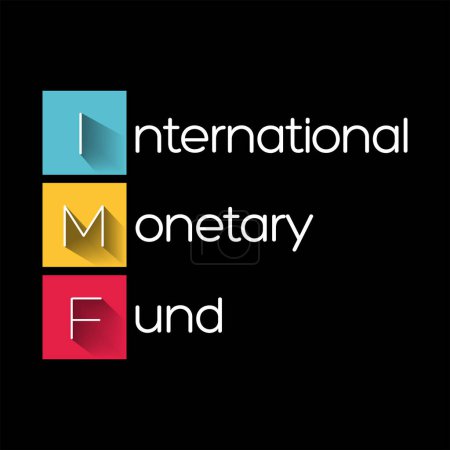 Ilustración de FMI - acrónimo del Fondo Monetario Internacional, trasfondo del concepto empresarial - Imagen libre de derechos