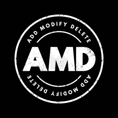 Téléchargez les illustrations : AMD - Ajouter, modifier, supprimer l'acronyme, arrière-plan du concept d'entreprise - en licence libre de droit