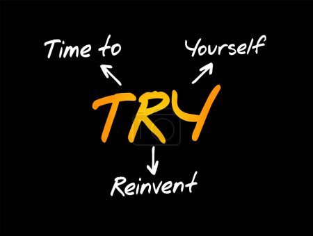 Illustration for TRY - Time to Reinvent Yourself acronym, business concept background - Royalty Free Image