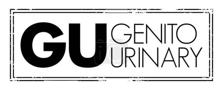 Illustration for GU Genitourinary - refers to the urinary and genital organs, acronym text concept stamp - Royalty Free Image