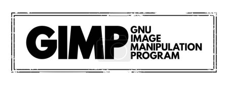 Illustration for GIMP - Gnu Image Manipulation Program acronym, concept background - Royalty Free Image