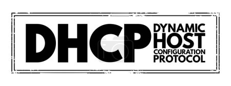 Ilustración de DHCP - acrónimo de Protocolo de configuración dinámica de host, fondo de concepto de tecnología - Imagen libre de derechos