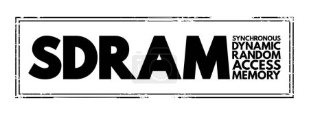 Illustration pour SDRAM - Synchronous Dynamic Random-Access Memory acronym, stamp concept background - image libre de droit