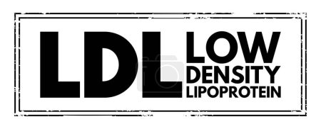 Téléchargez les illustrations : LDL Low-Density Lipoprotein - one of the five major groups of lipoprotein which transport all fat molecules around the body in the extracellular water, acronym text stamp - en licence libre de droit