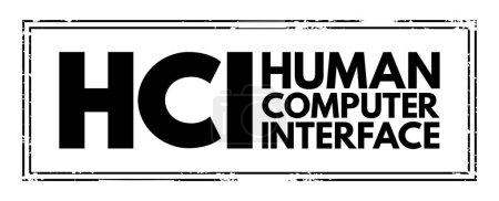 Ilustración de HCI - Human Computer Interface the man-machine studies or man-machine interaction, acronym technology concept background - Imagen libre de derechos
