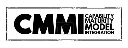 Ilustración de CMMI - Capability Maturity Model Integration es un programa de capacitación y evaluación de mejora de nivel de proceso, fondo de concepto de acrónimo - Imagen libre de derechos