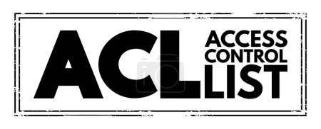 Illustration for ACL - Access Control List is a list of permissions associated with a system resource, acronym concept background - Royalty Free Image
