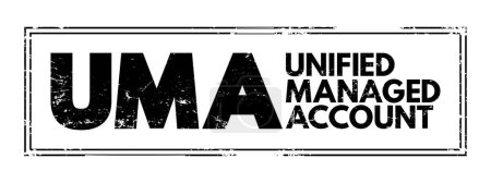 Téléchargez les illustrations : UMA - Unified Managed Account are managed investment accounts that have developed out of separate accounts, acronym business concept background - en licence libre de droit