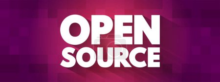 Téléchargez les illustrations : Open Source est un code source qui est mis gratuitement à disposition pour d'éventuelles modifications et redistribution, arrière-plan du concept de texte - en licence libre de droit