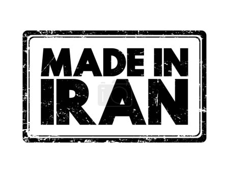 Illustration for Made in Iran text emblem stamp, concept background - Royalty Free Image