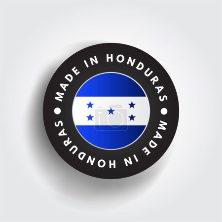 Téléchargez les illustrations : Made in Honduras text emblem stamp, concept background - en licence libre de droit