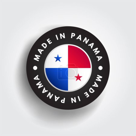 Illustration for Made in Panama text emblem badge, concept background - Royalty Free Image