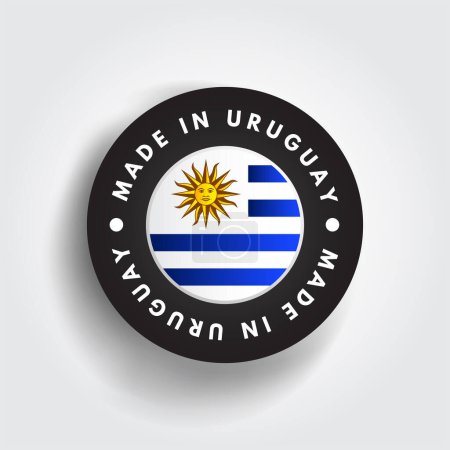 Ilustración de Made in Uruguay text emblem stamp, concept background - Imagen libre de derechos