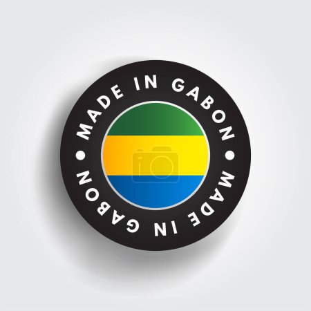 Ilustración de Made in Gabon text emblem badge, concept background - Imagen libre de derechos