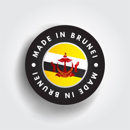 Ilustración de Hecho en Brunei sello de emblema de texto, concepto de fondo - Imagen libre de derechos