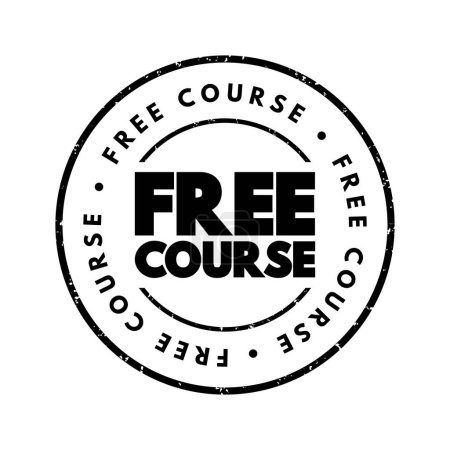 Téléchargez les illustrations : Free Course text stamp, concept background - en licence libre de droit