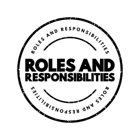 Illustration for Roles And Responsibilities text stamp, concept background - Royalty Free Image