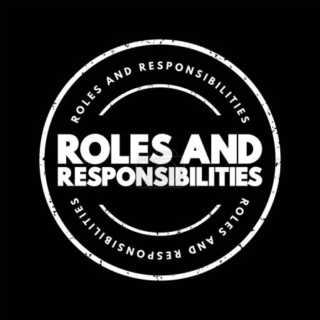 Illustration for Roles And Responsibilities text stamp, concept background - Royalty Free Image