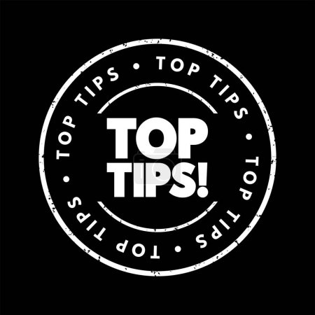 Illustration for Top Tips text stamp, concept background - Royalty Free Image