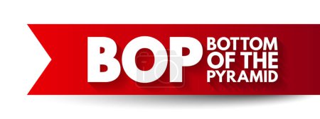 Illustration for BOP Bottom Of the Pyramid - the largest, but poorest socio-economic group, acronym text concept background - Royalty Free Image