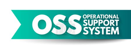 Illustration for OSS Operational Support System - computer systems used by telecommunications service providers to manage their networks, acronym text concept background - Royalty Free Image